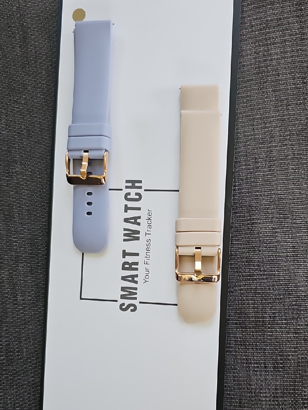 Lavender and Dusty Rose Silicone Watch Straps with Gold Buckles